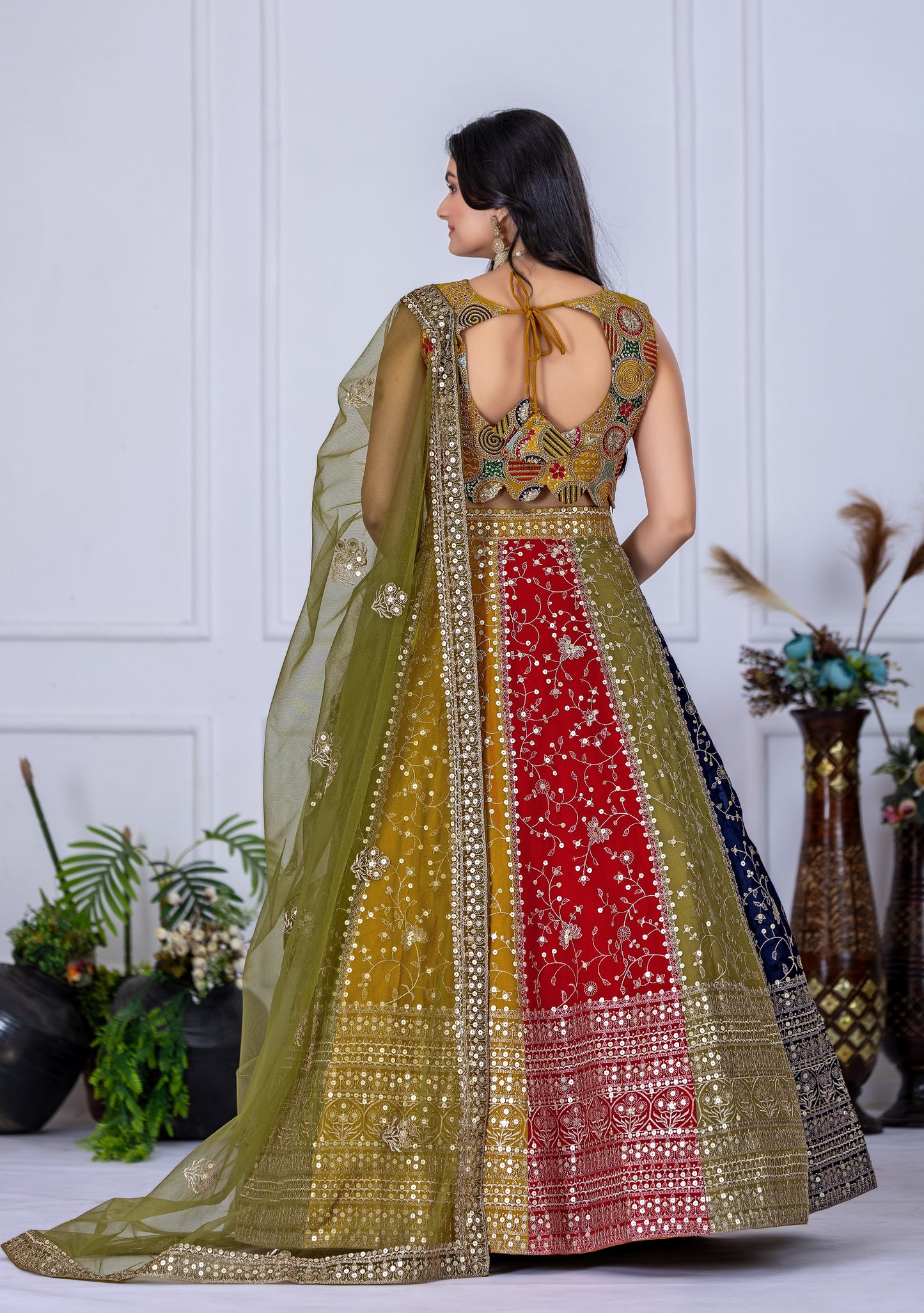 Multi colour bridal Lehenga with price
