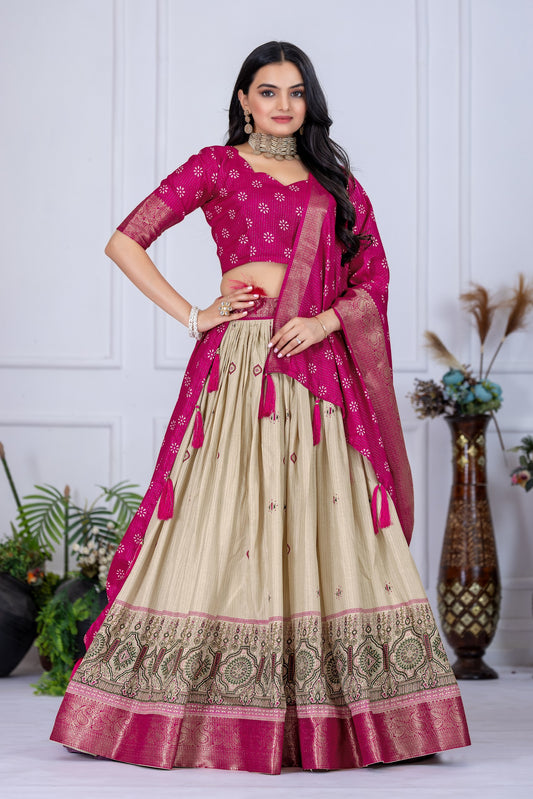 Pink color lichi lehenga choli