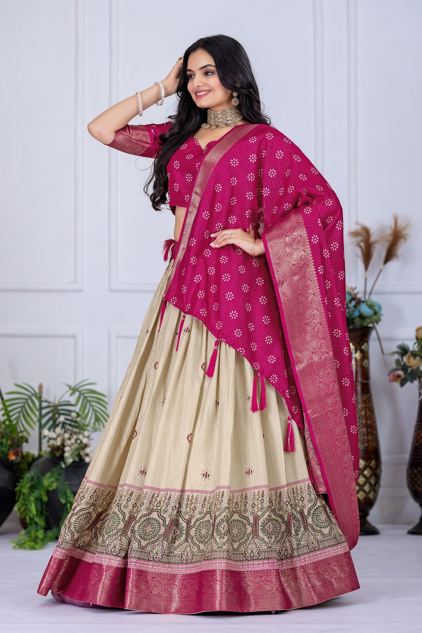 Pink color lichi lehenga choli USA