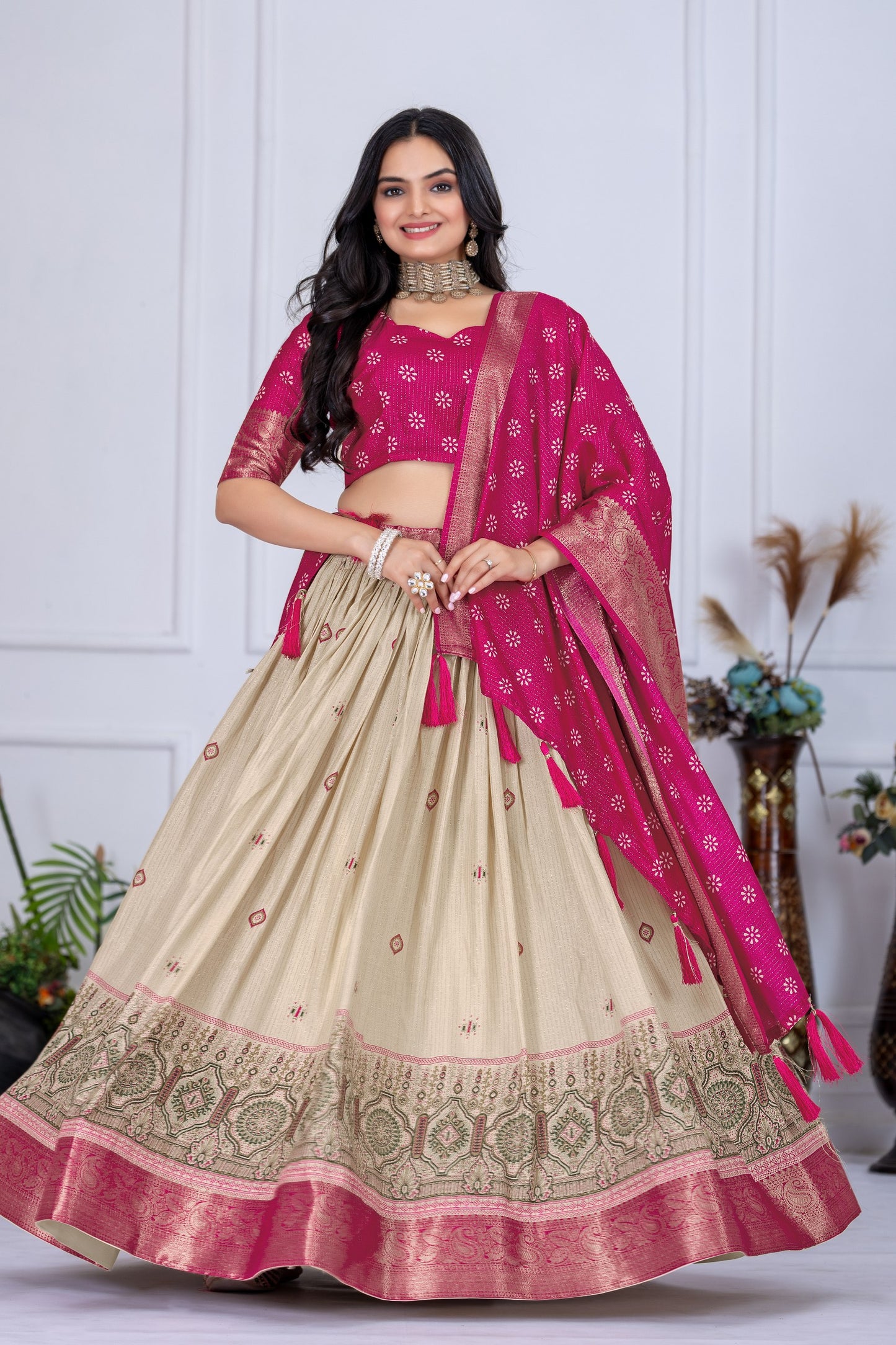 Wedding wear pink color chaniya choli UK