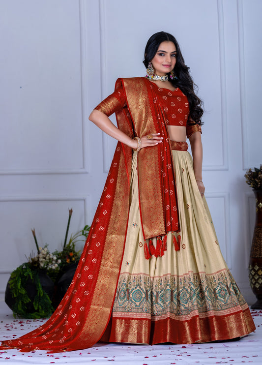 Red peach lehenga choli for women online shopping