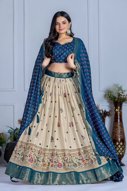 Blue color lichi lehenga choli online