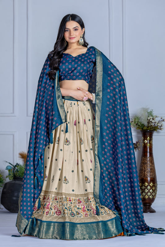 Blue color lichi lehenga choli online