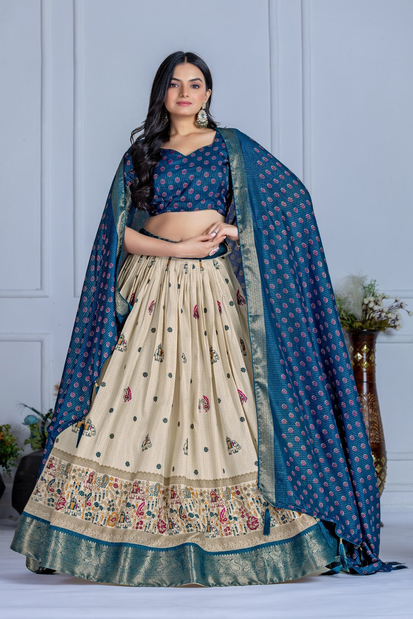 Blue color lichi wedding wear ghagra choli UK