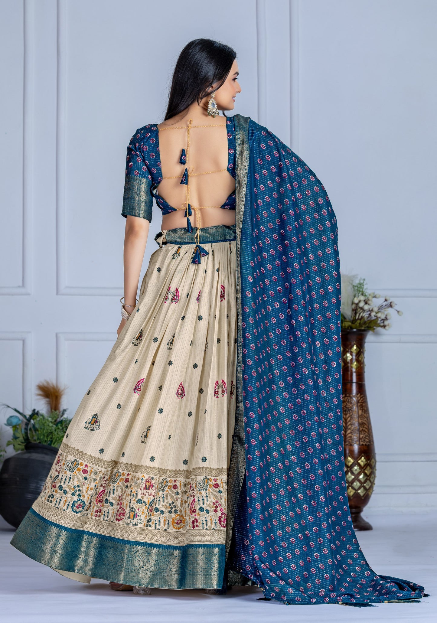 Light blue color lichi lehenga choli online shopping
