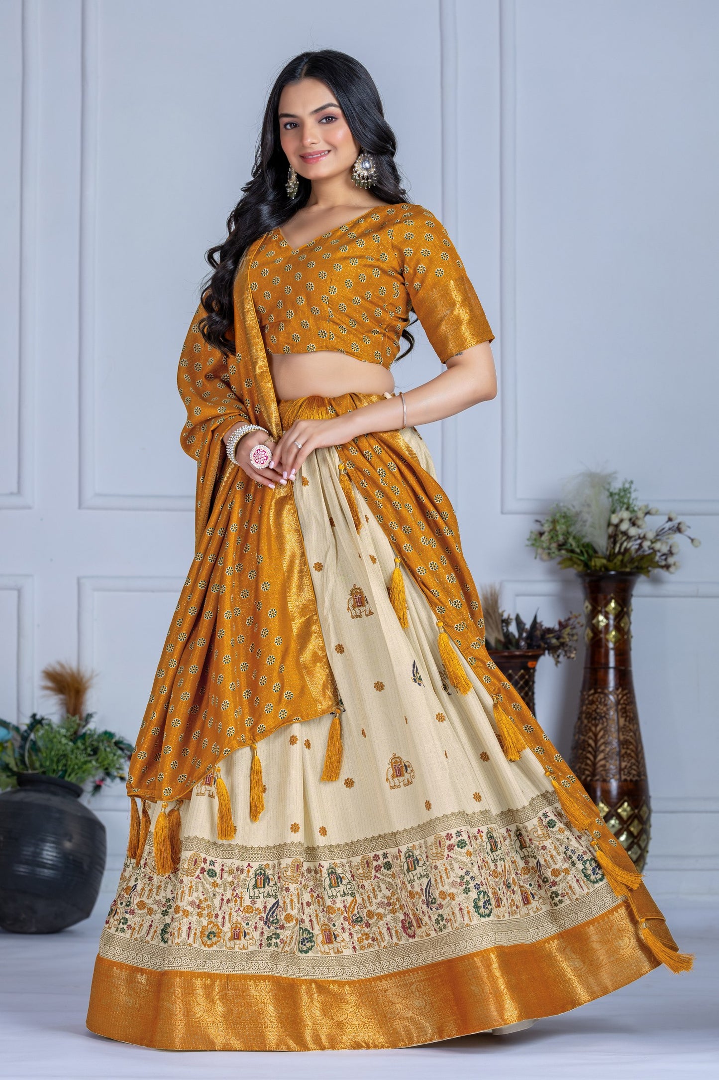 Yellow color lehenga choli online with price
