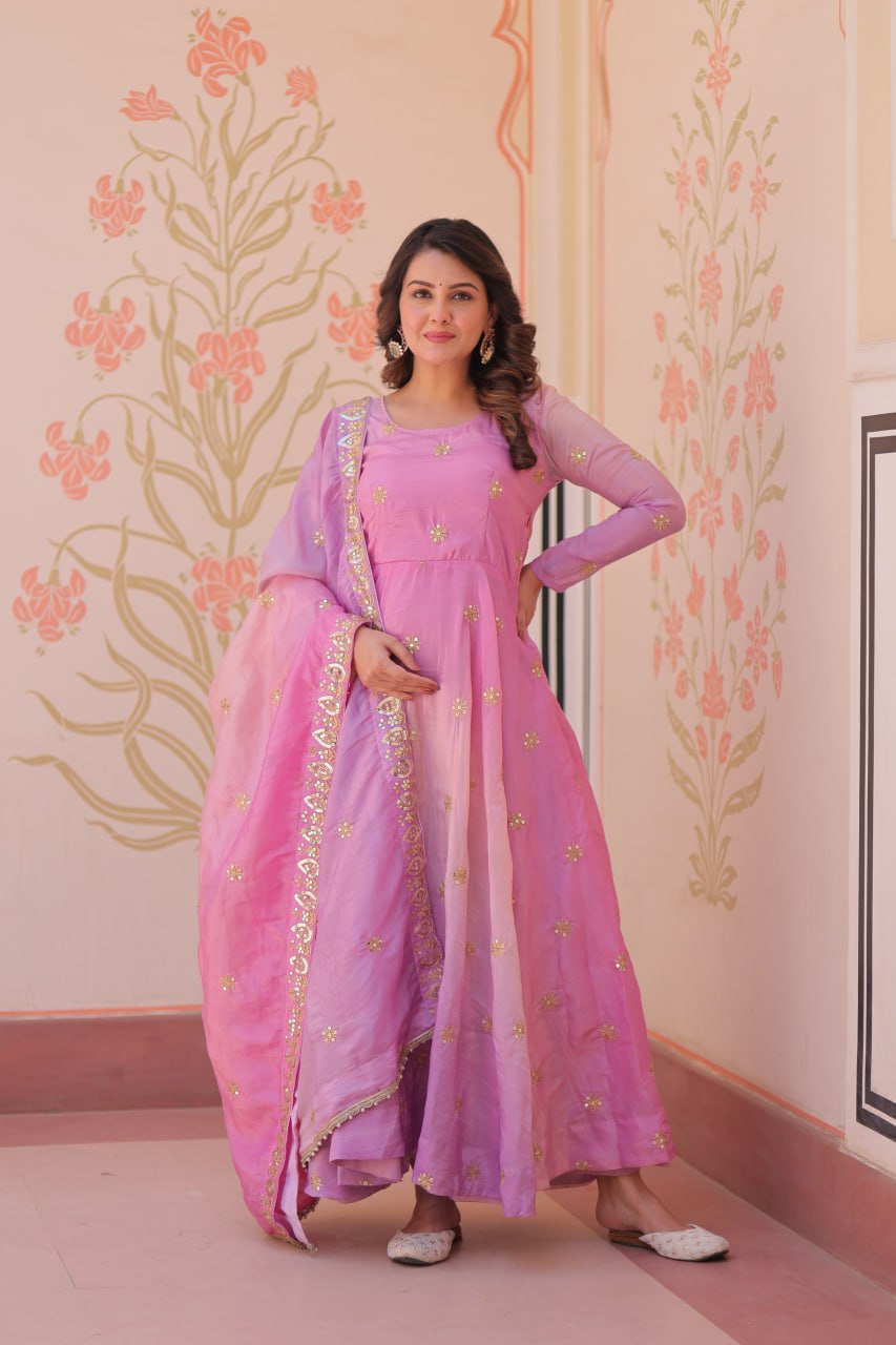 Pink color salwar suit for wedding with dupatta