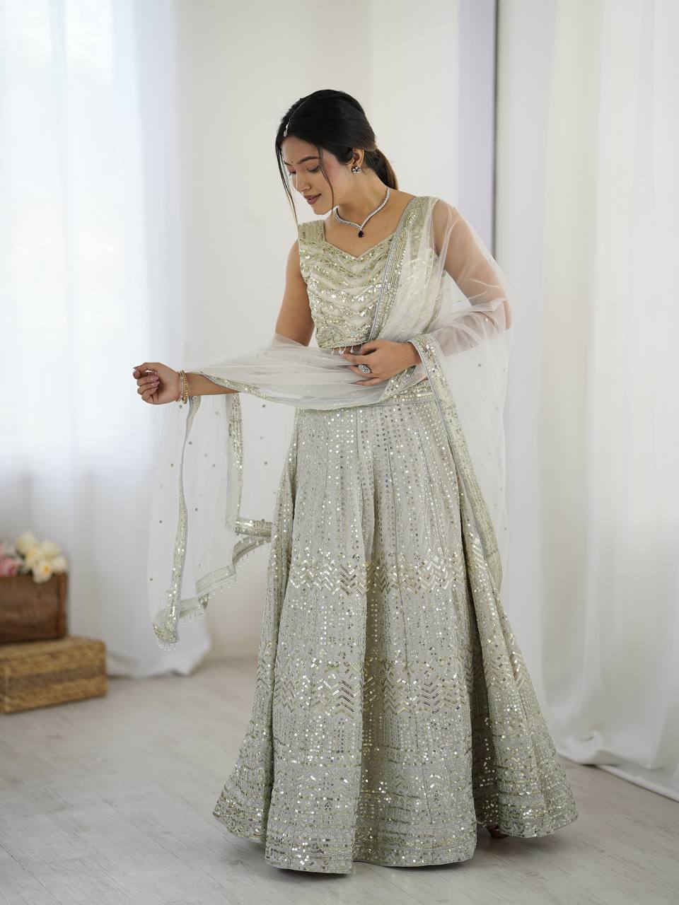 Wedding wear georgette ghagra choli