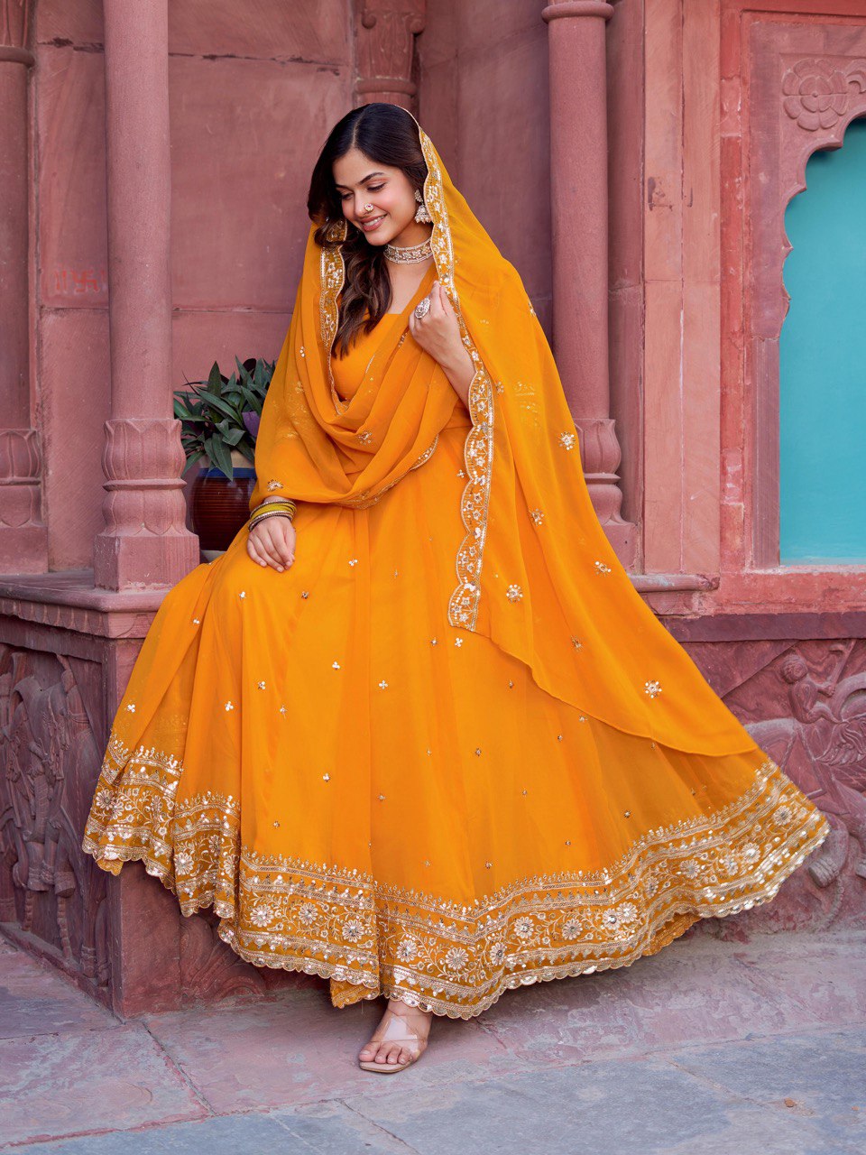Yellow Gown for Haldi