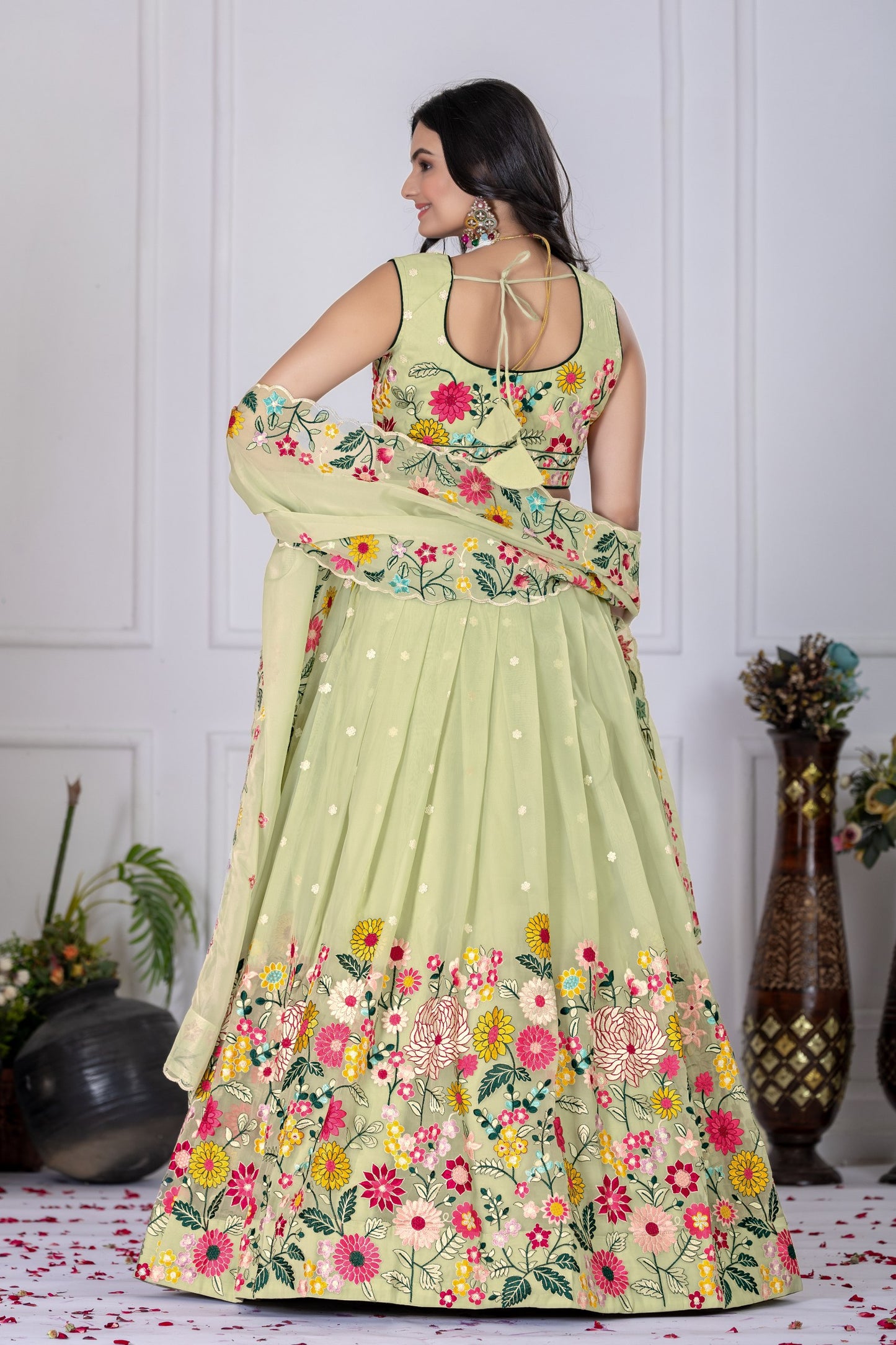 green lehenga choli in uk ragthm