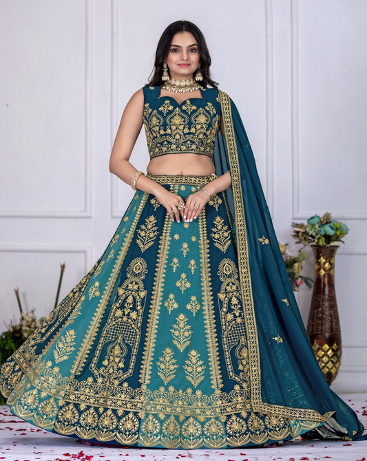 Multi color georgette lehenga choli