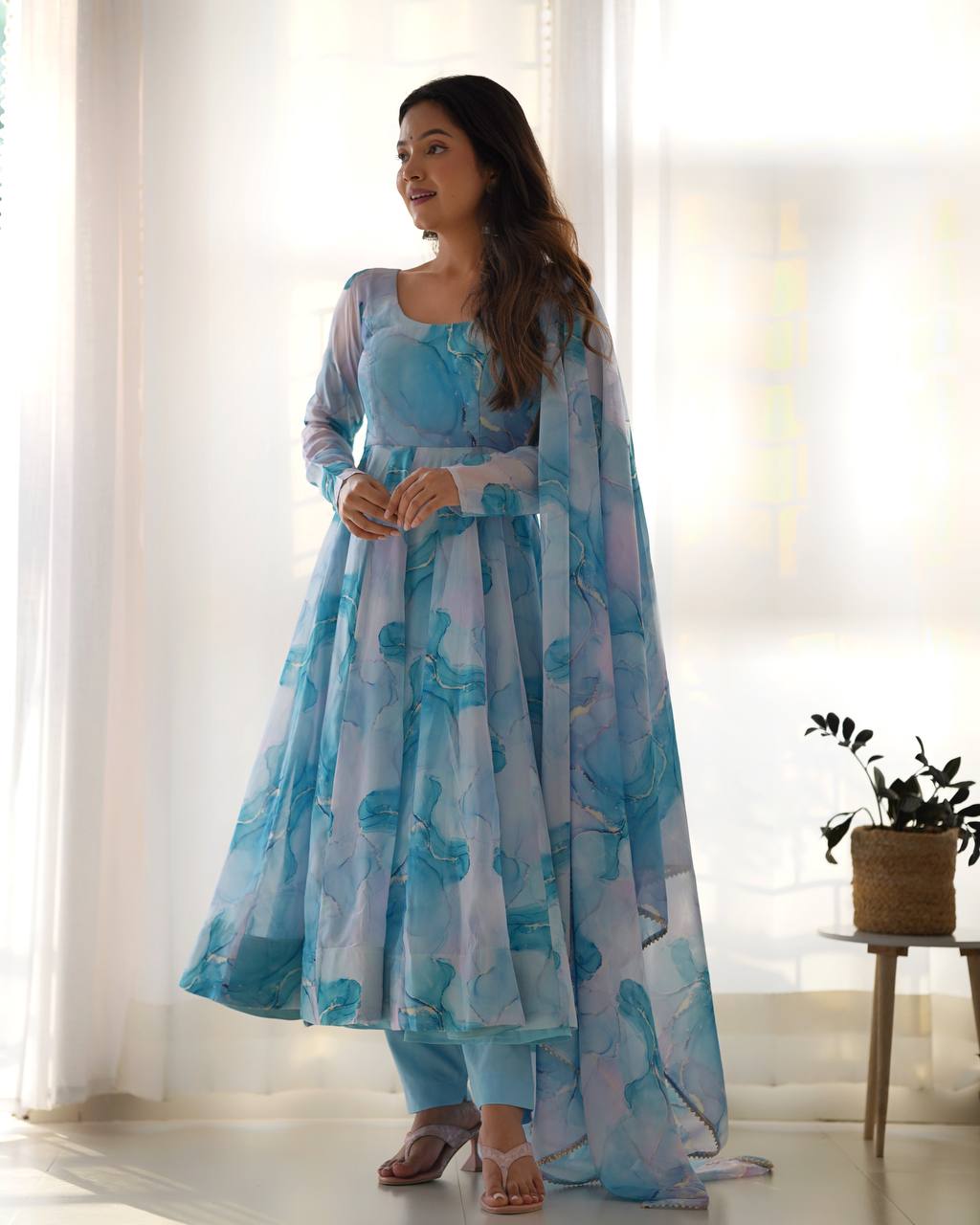 Party wear stitched gown