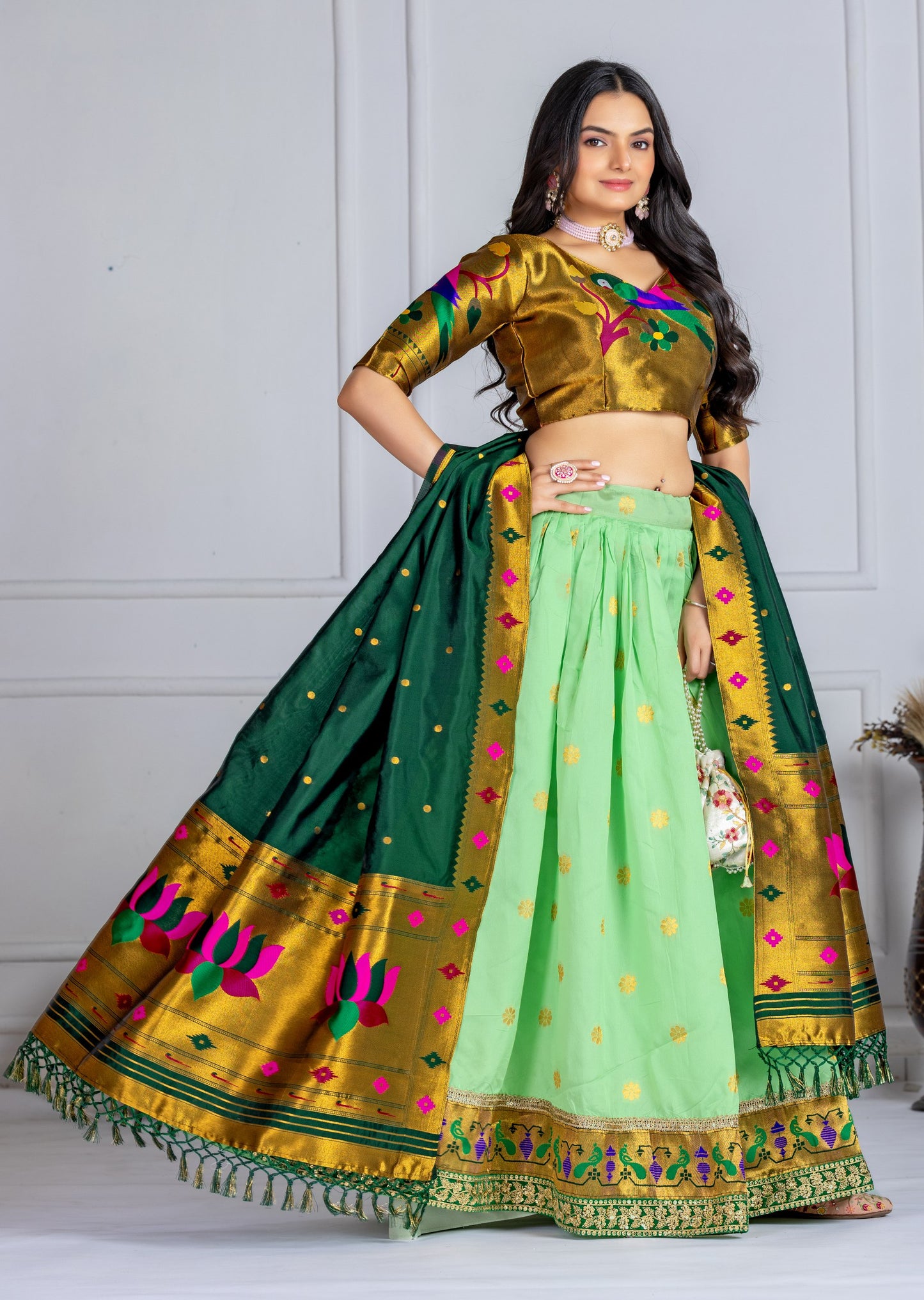 Jacquard lichi silk lehenga choli price