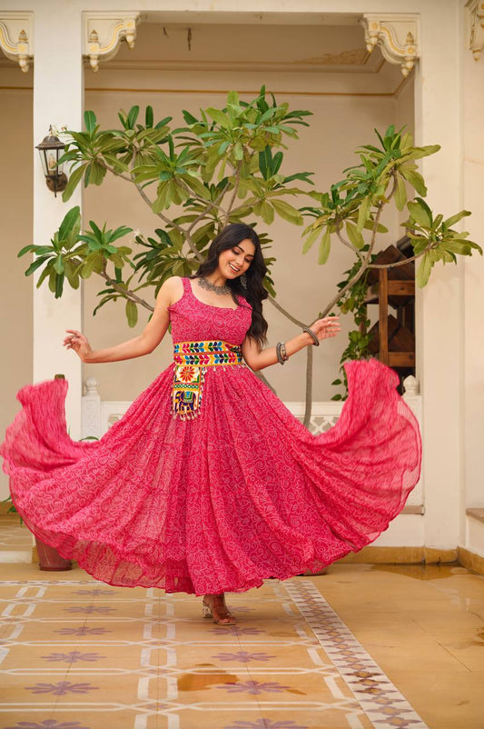 Pink Georgette Gown
