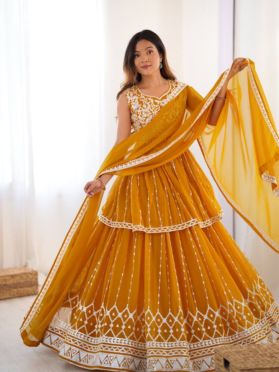yellow lahenga choli usa