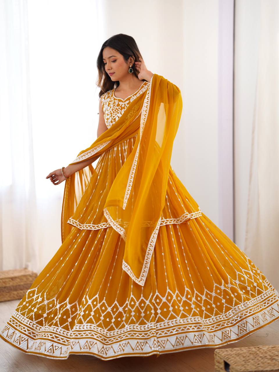 bridesmaids haldi wear lehenga choli outfit