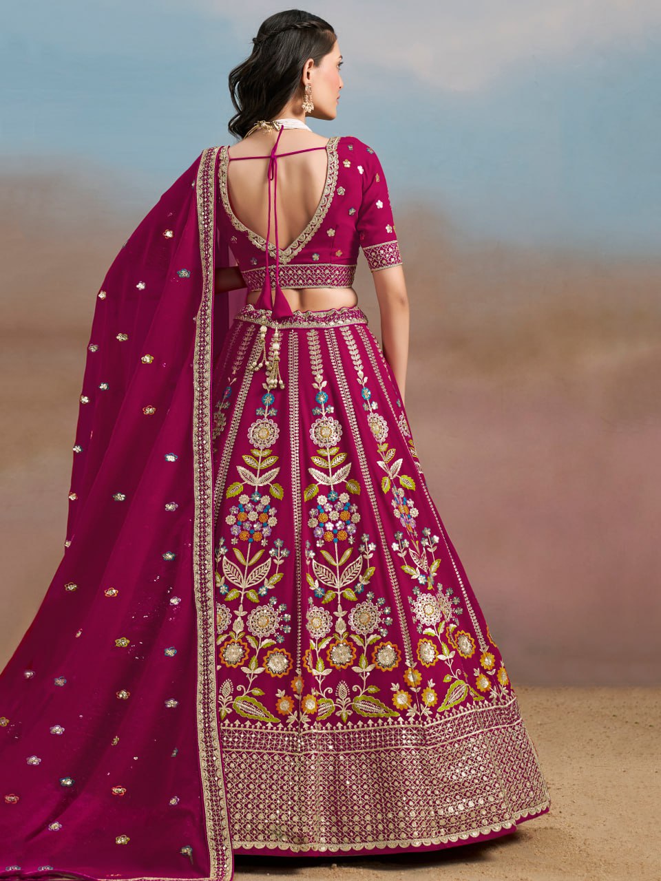 Ethnic wear embroidery work ghagra choli