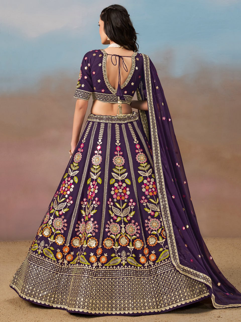 purple ready to wear lengha choli etsy ragthm online usa