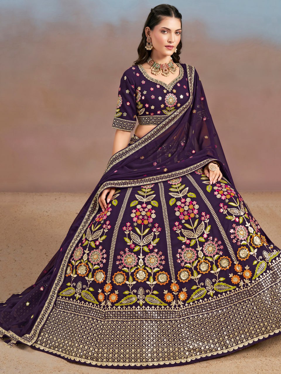 designer purple lehenga choli for women usa ragthm in new york