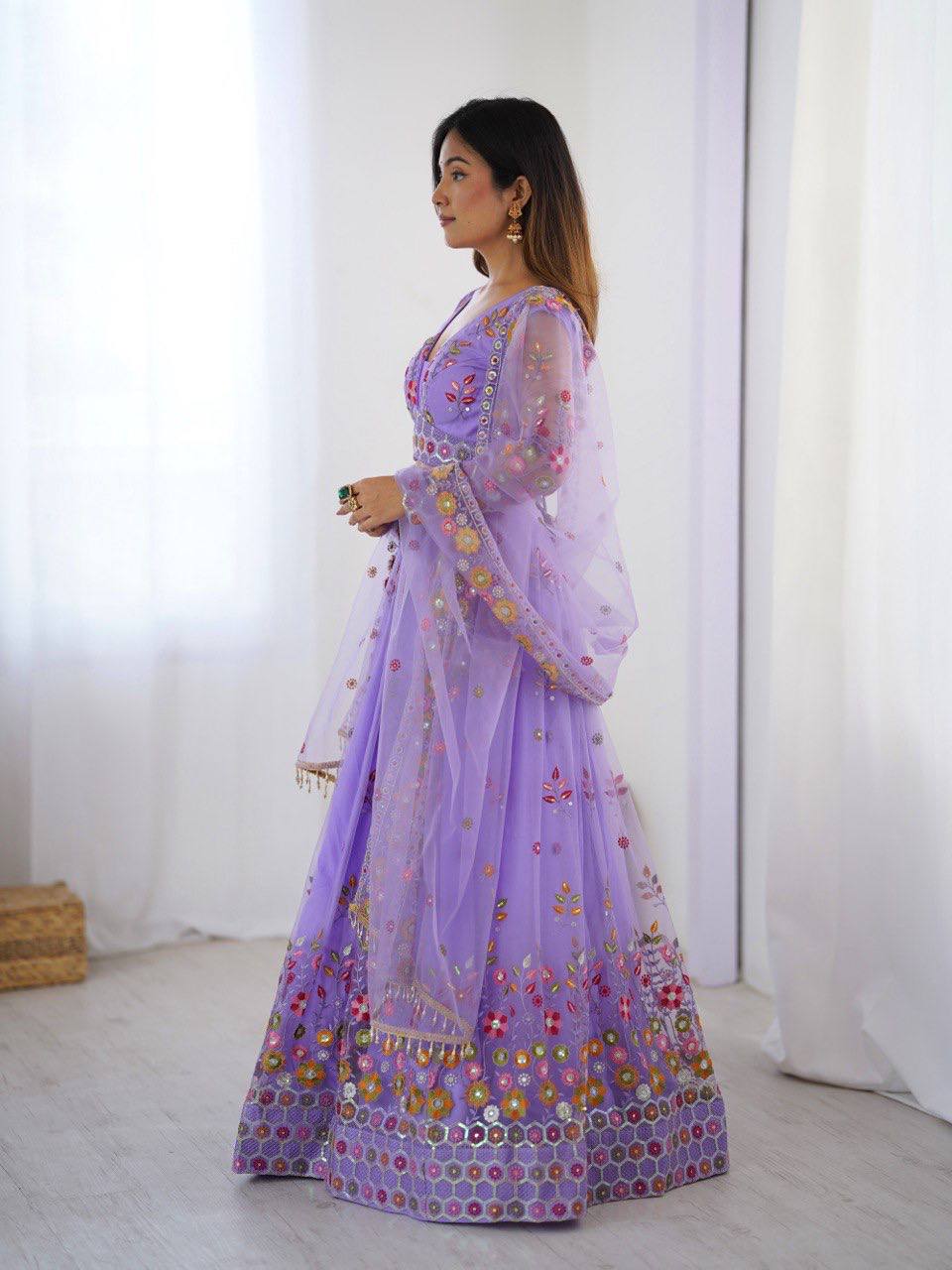 Light purple lehenga Bridal