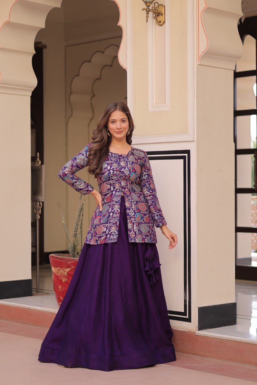 Purple designer lehenga