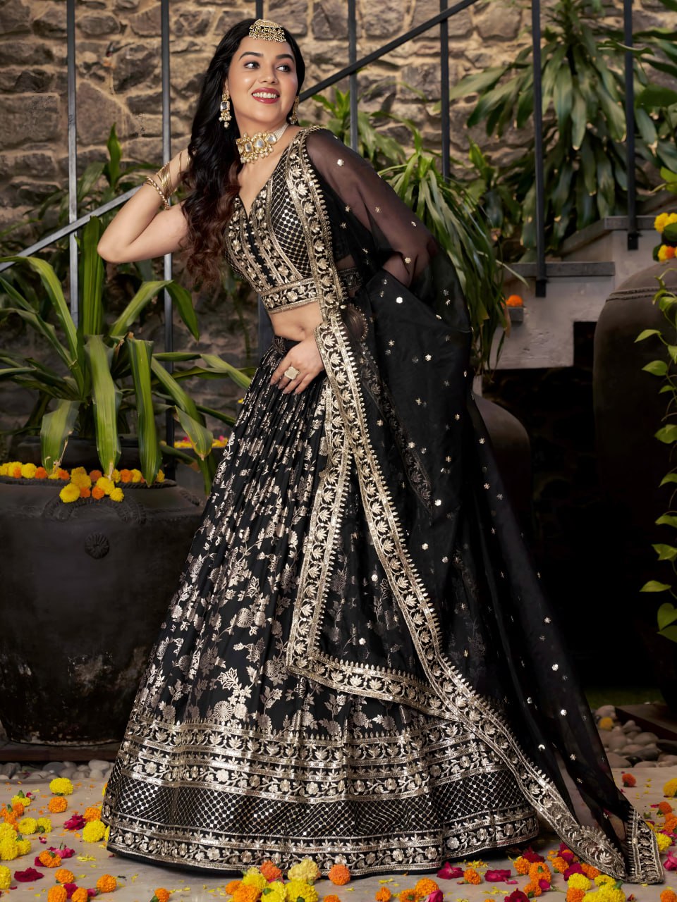 party wear black lehenga choli in new york usa