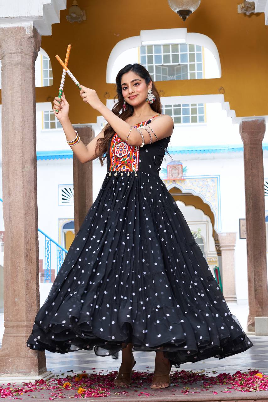 Black color georgette gown