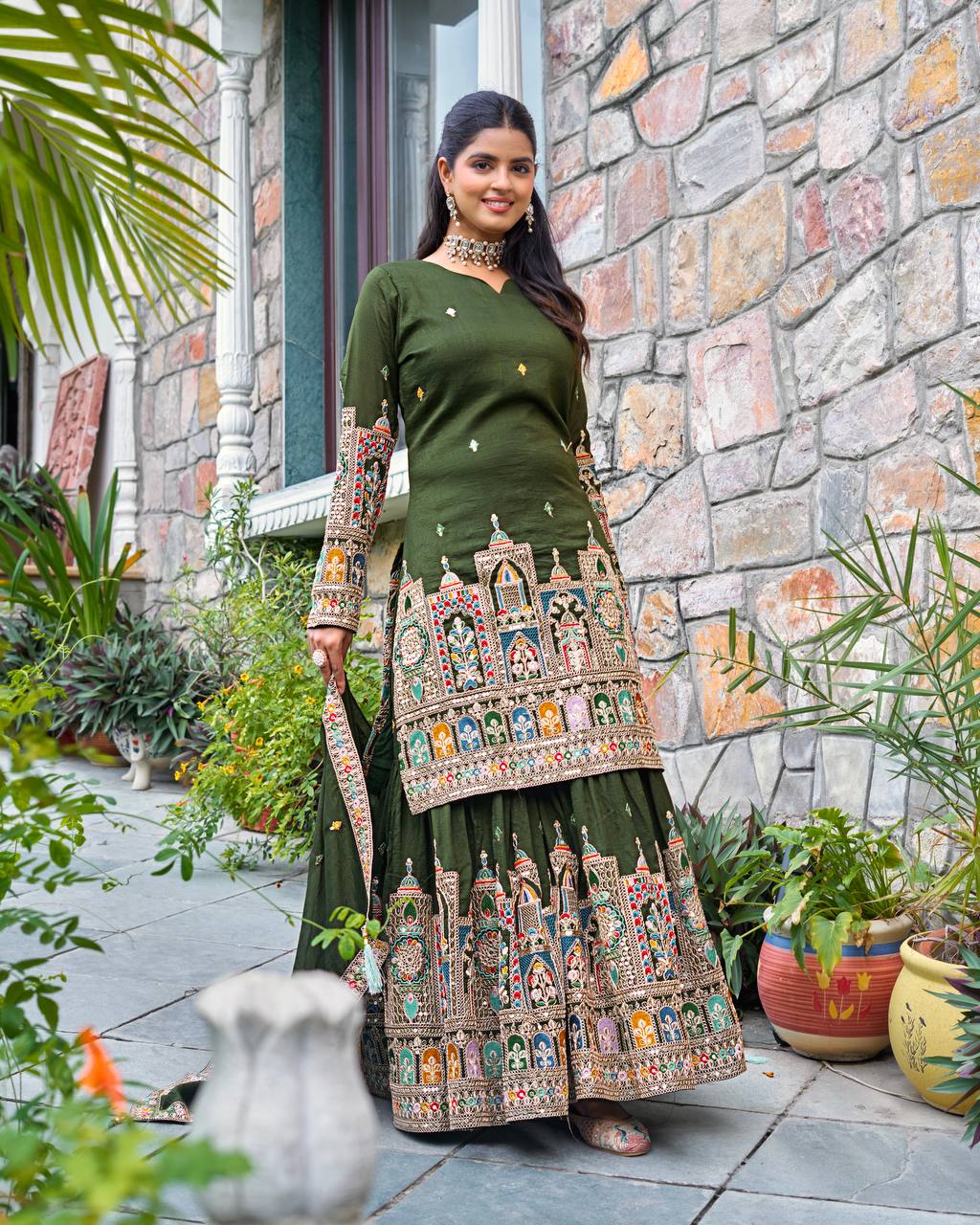 Green Sharara Suit