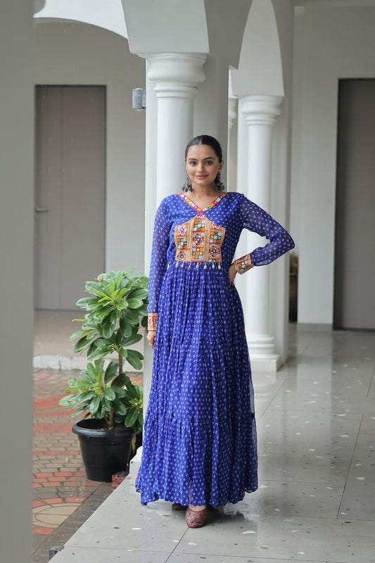 Blue color georgette gown