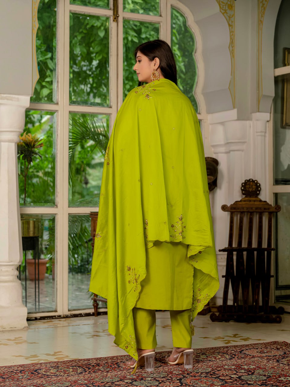 Green salwar suit with dupatta