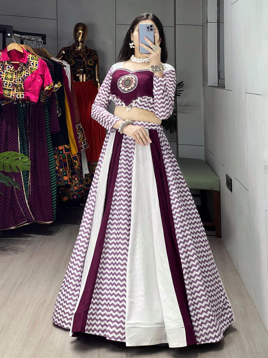 Navratri wear wine lehenga for women
