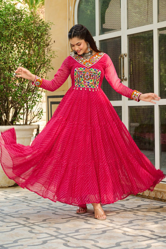 garba pink color dress