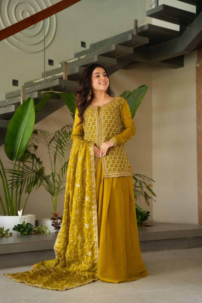 Mehendi fendy sharara suit