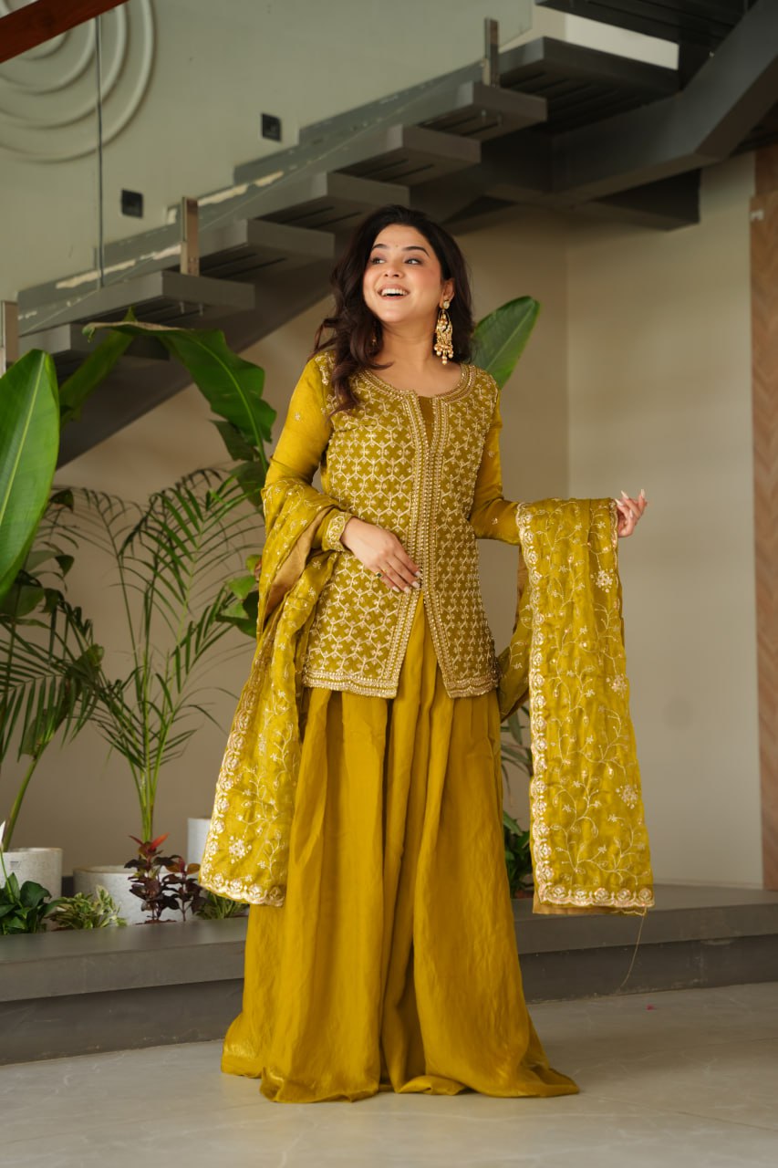 Designer mehendi fendy sharara suit