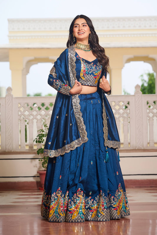 Rama color vichitra lehenga choli