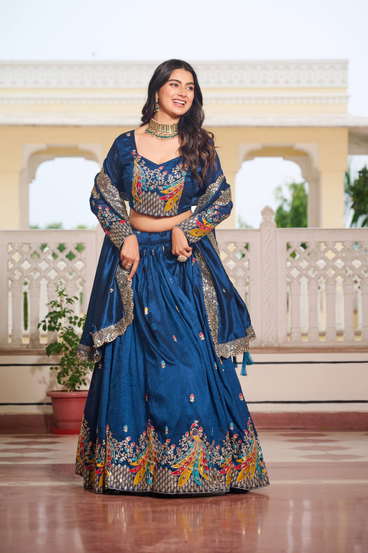 Wedding wear rama color chaniya choli
