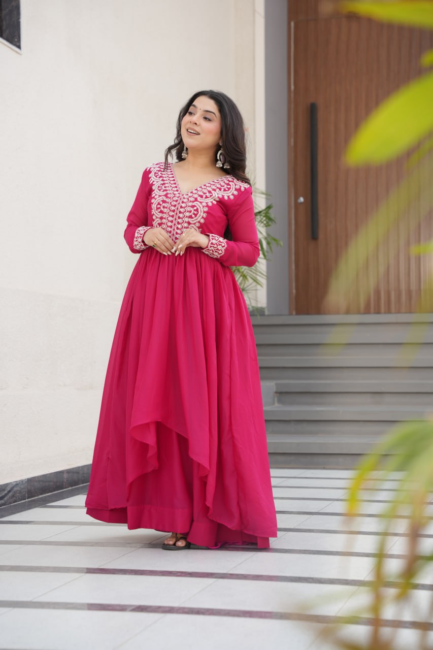 Pink Colour Gown for Wedding