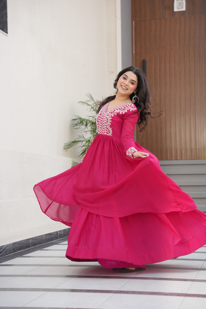 Wedding wear pink gown