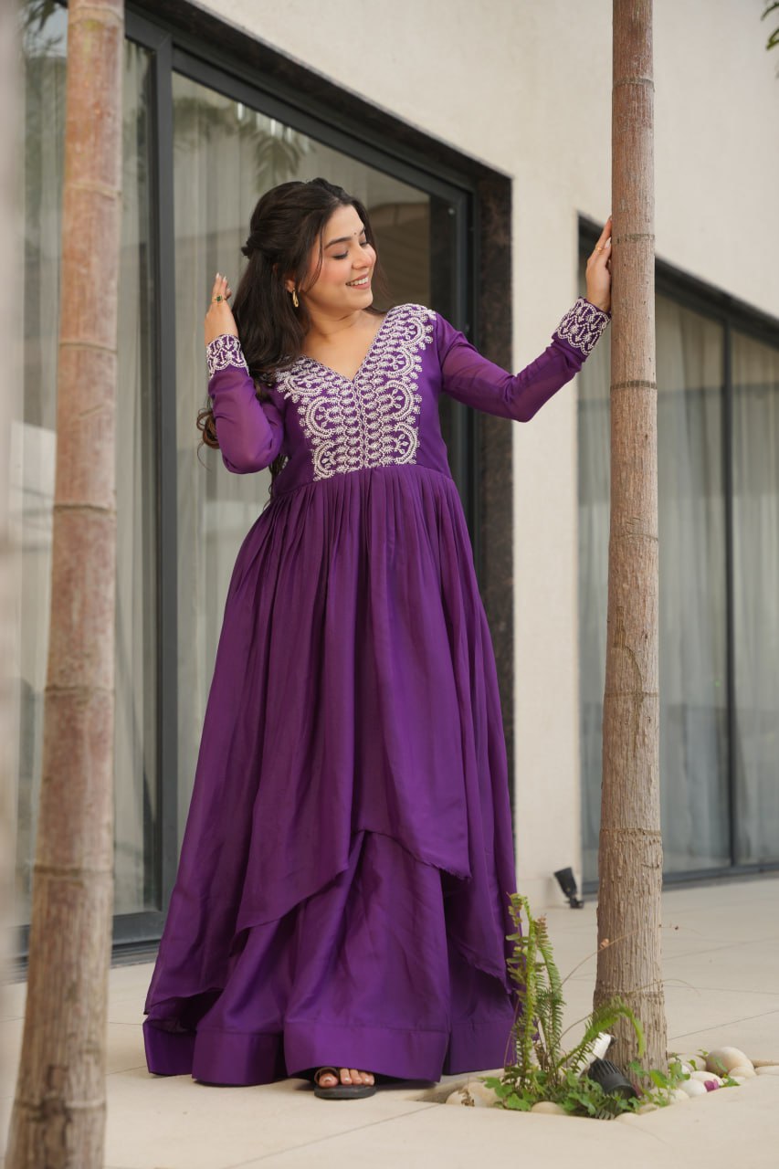 Purple colour Gown for Women