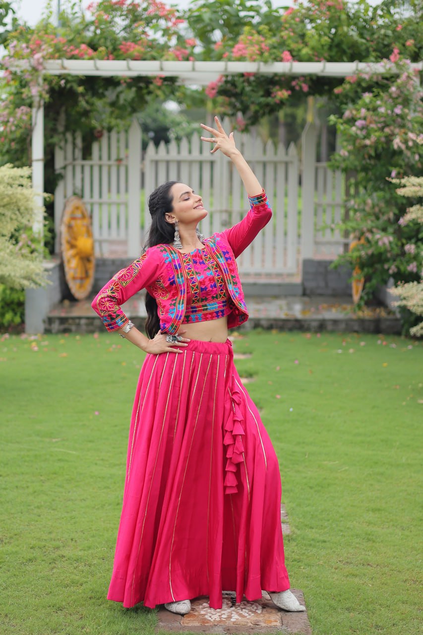 Pink color designer lehenga