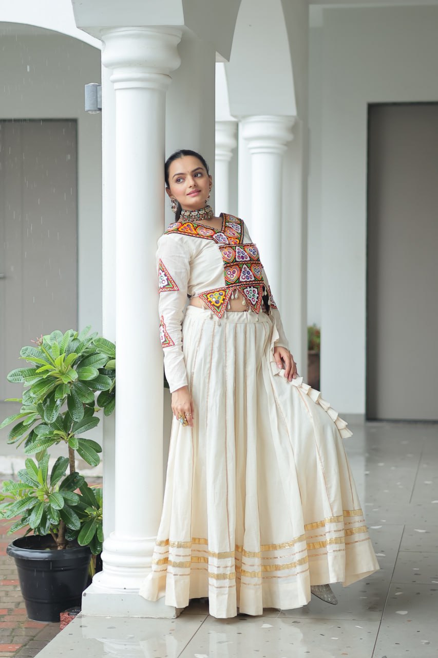 White color cotton chaniya choli