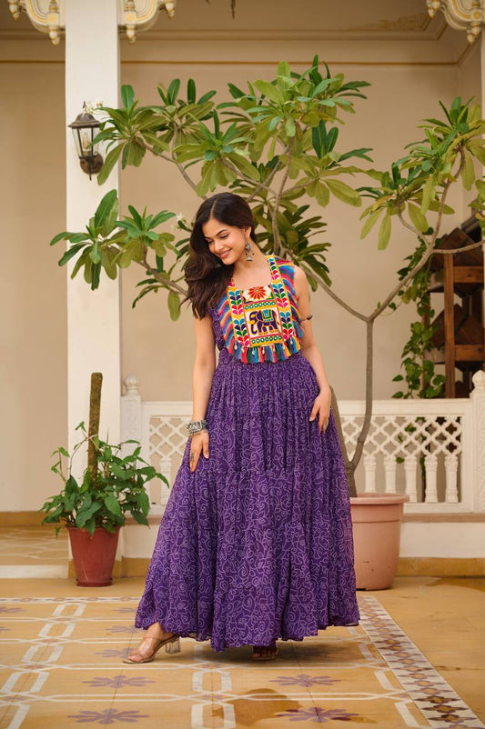 Navratri wear purple gown