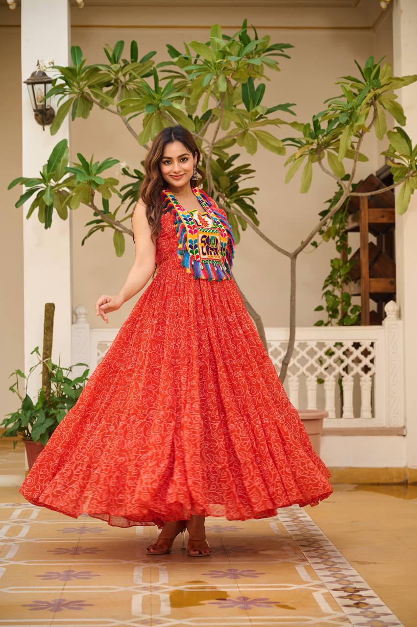 Garba wear printed gown