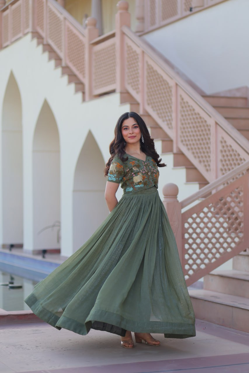 Readymade designer gown