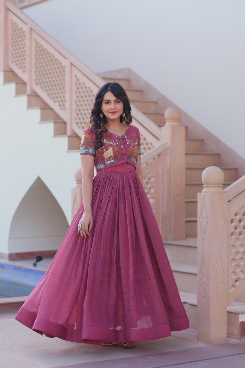 Pink colour Gown for Women