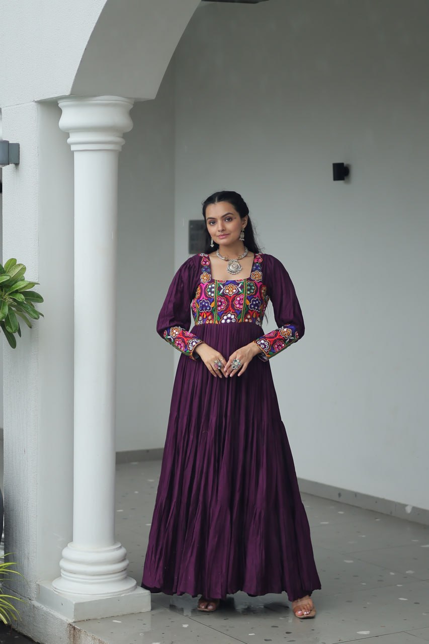 rayon gown in saree style