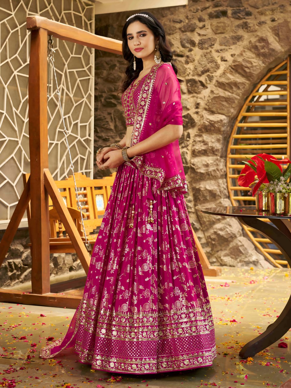 Designer pink lehenga choli online