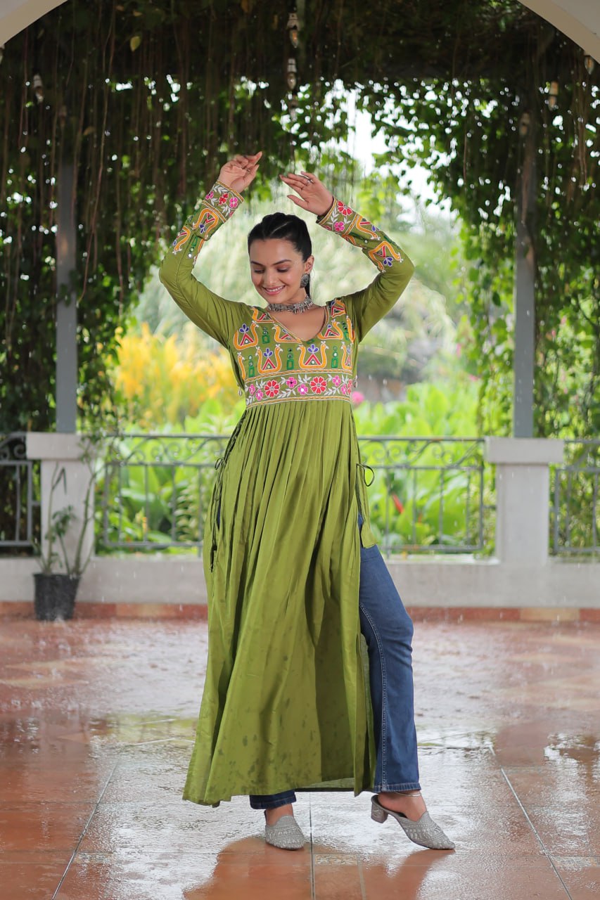 Garba wear kutchi work kurtis