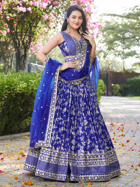Wedding wear blue color chaniya choli USA