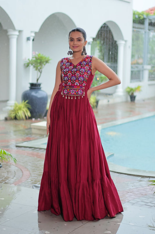 Navratri wear rayon gown